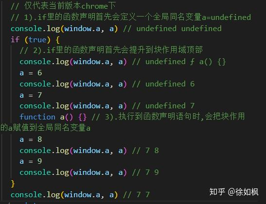 块级作用域里的函数提升